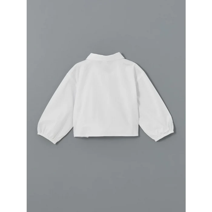 LCW Kids BEYAZ Uzun Kollu Basic Kız Çocuk Gömlek
