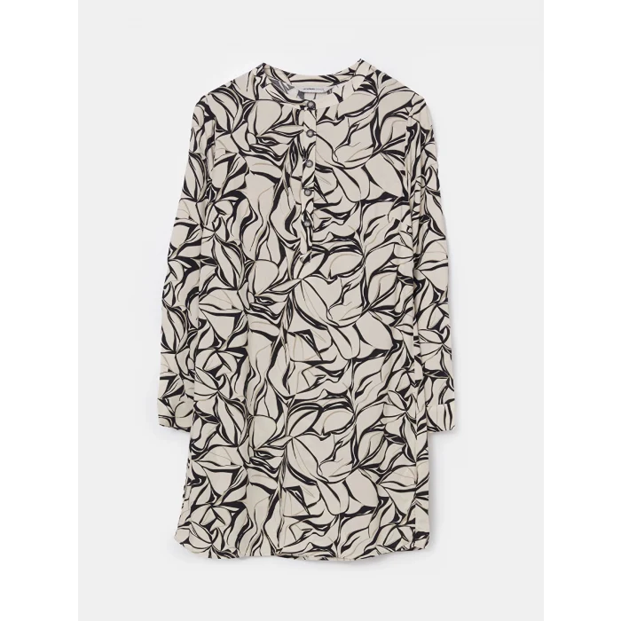 LCW Grace SİYAH Hakim Yaka Desenli Kadın Tunik