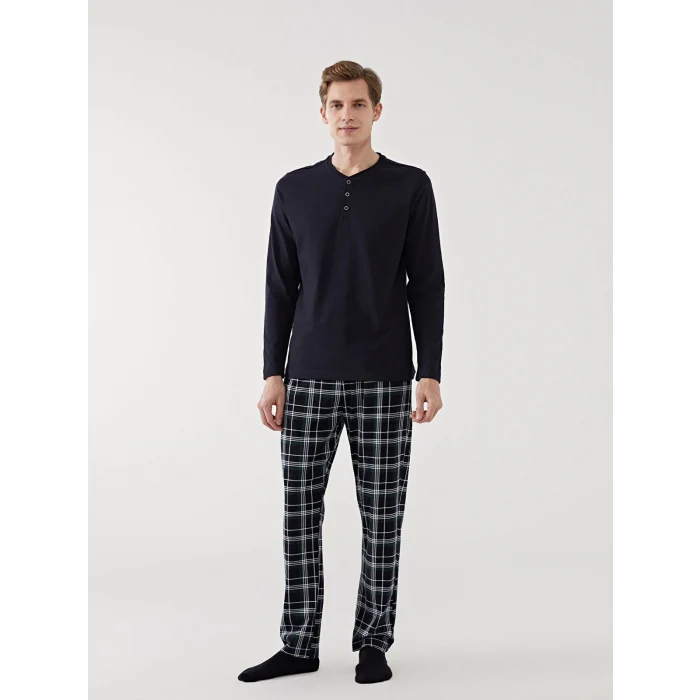 LC WAIKIKI LACİVERT Standart Kalıp Erkek Pijama Takımı