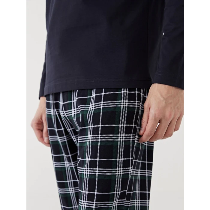 LC WAIKIKI LACİVERT Standart Kalıp Erkek Pijama Takımı