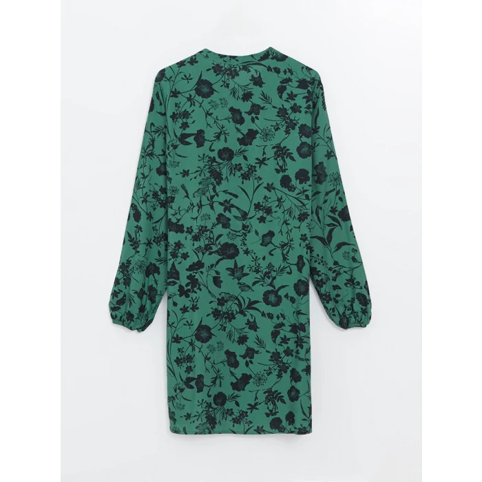 LCW Grace YEŞİL Bisiklet Yaka Çiçekli Kadın Tunik