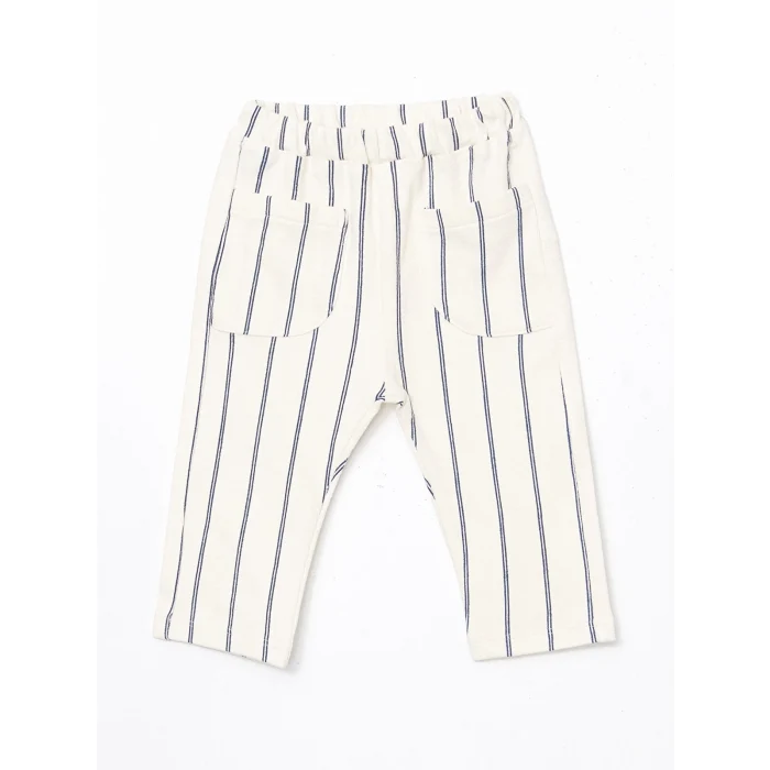 LCW baby MAVİ Bisiklet Yaka Basic Erkek Bebek Tişört ve Pantolon 2li