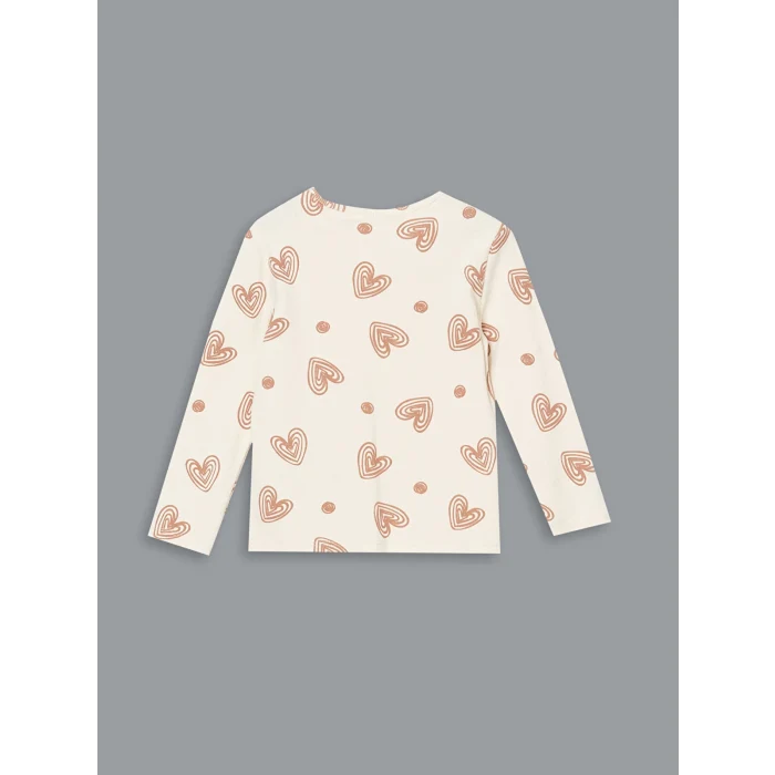 LCW Kids EKRU Bisiklet Yaka Kız Çocuk Bluz ve Tayt 2li