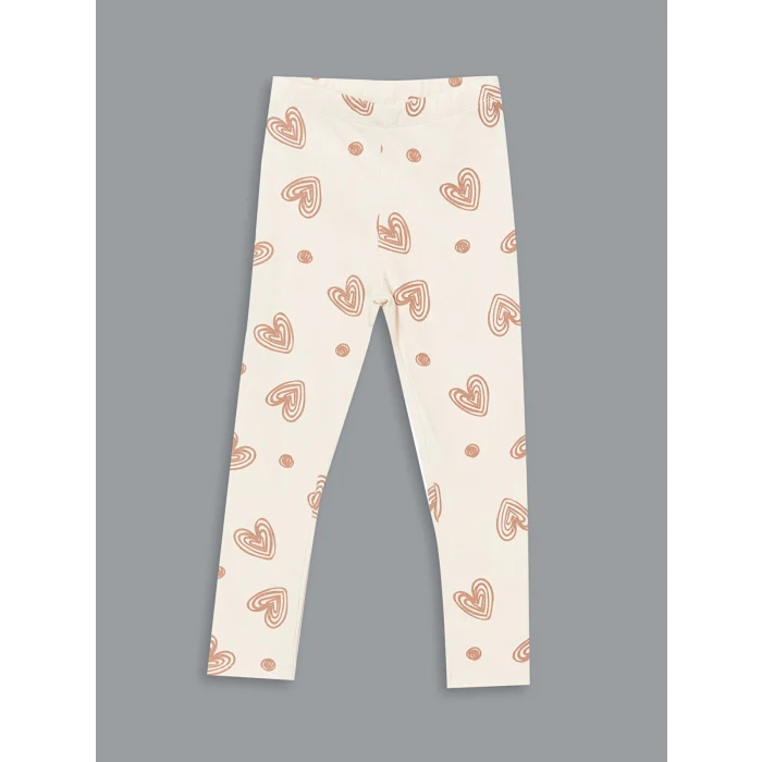 LCW Kids EKRU Bisiklet Yaka Kız Çocuk Bluz ve Tayt 2li