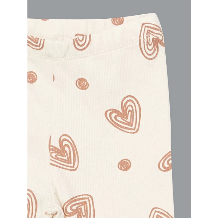 LCW Kids EKRU Bisiklet Yaka Kız Çocuk Bluz ve Tayt 2li