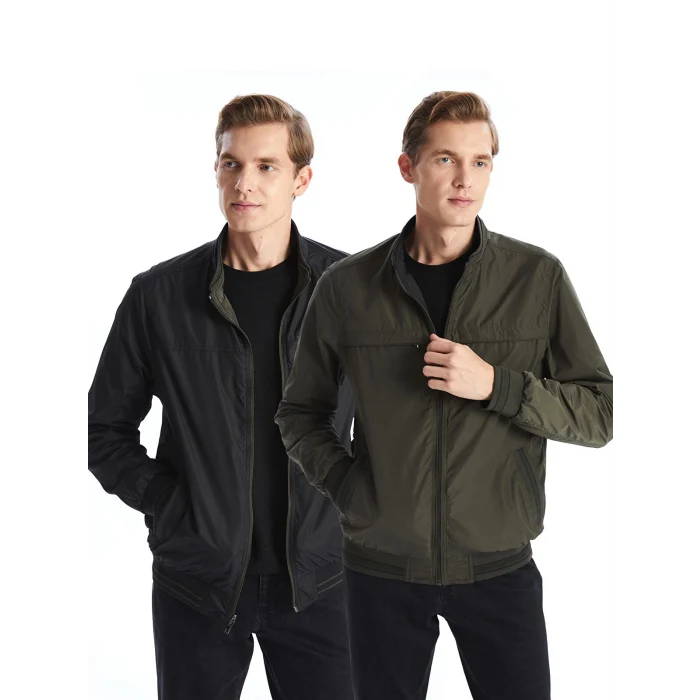 LCWAIKIKI Classic HAKİ Standart Kalıp Dik Yaka Erkek Orta Kalın Mont