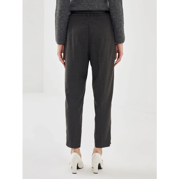 LCW Vision GRİ Beli Kemerli Loose Fit Kadın Pantolon