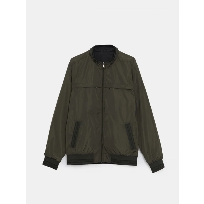 LCWAIKIKI Classic HAKİ Standart Kalıp Dik Yaka Erkek Orta Kalın Mont