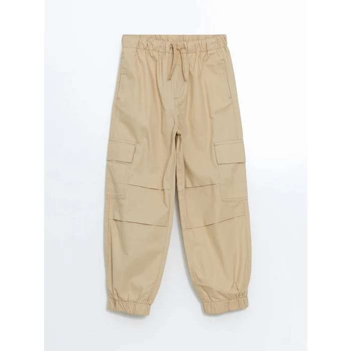 LCW Kids BEJ Beli Lastikli Erkek Çocuk Kargo Jogger Pantolon