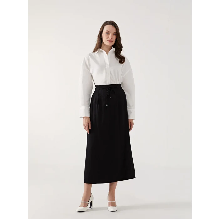 LCW Grace SİYAH Loose Fit A Kesim Kadın Etek