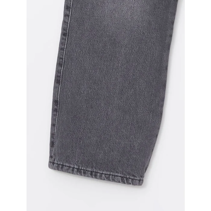 LCW Kids SİYAH Beli Lastikli Kız Çocuk Kargo Jean Pantolon