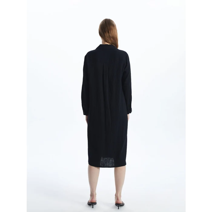 LCWAIKIKI Classic SİYAH Dokulu Kadın Gömlek Elbise