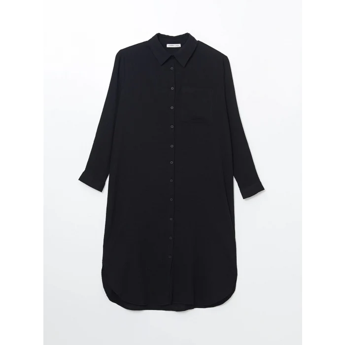 LCWAIKIKI Classic SİYAH Dokulu Kadın Gömlek Elbise