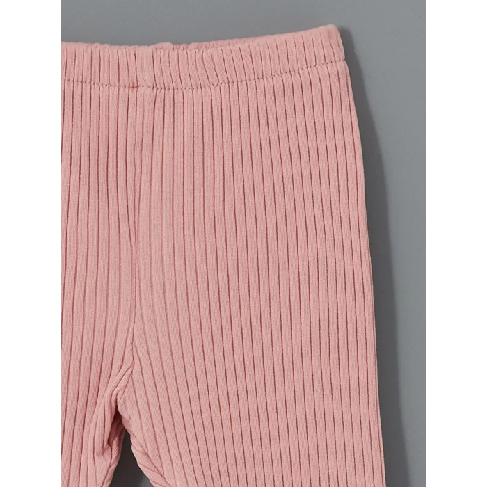 LCW baby EKRU Bisiklet Yaka Nakışlı Kız Bebek Gömlek ve Tayt 2li