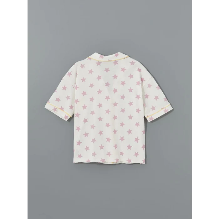 LCW DREAM LİLA Gömlek Yaka Baskılı Kadın Pijama Takımı