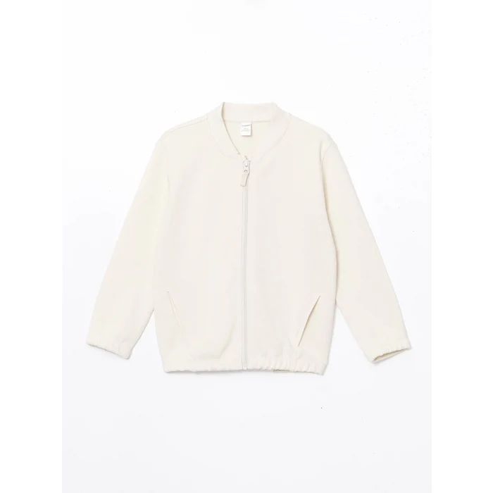 LCW Kids BEJ Basic Erkek Çocuk Fermuarlı Sweatshirt