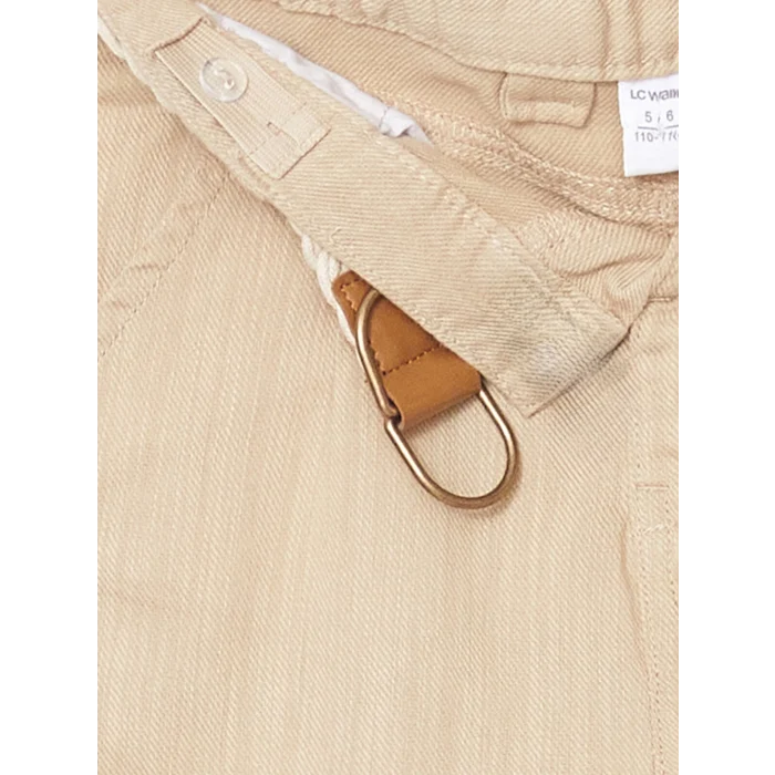 LCW Kids BEJ Beli Ayarlanabilir Gabardin Erkek Çocuk Pantolon