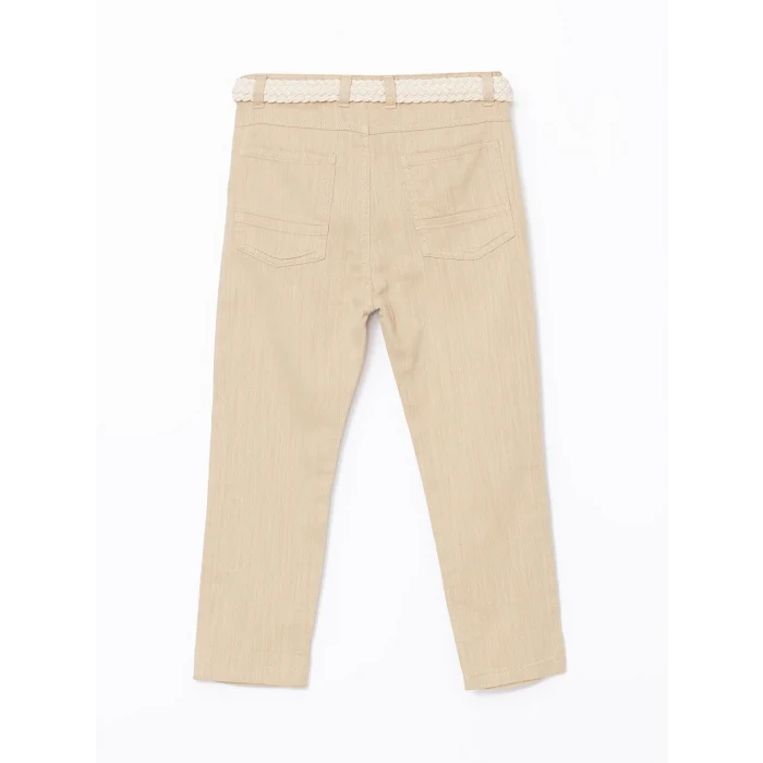 LCW Kids BEJ Beli Ayarlanabilir Gabardin Erkek Çocuk Pantolon