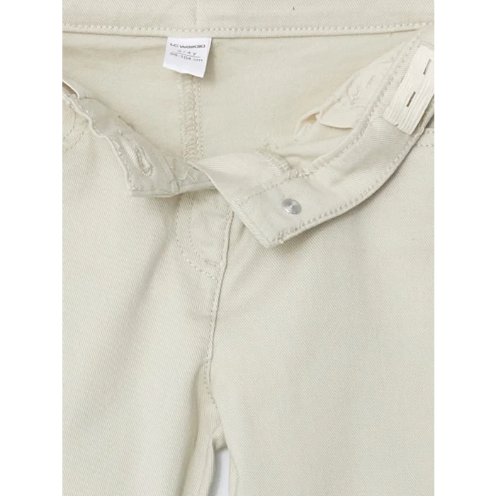 LCW Kids BEJ Beli Lastikli Gabardin Kız Çocuk Pantolon