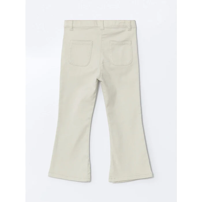 LCW Kids BEJ Beli Lastikli Gabardin Kız Çocuk Pantolon