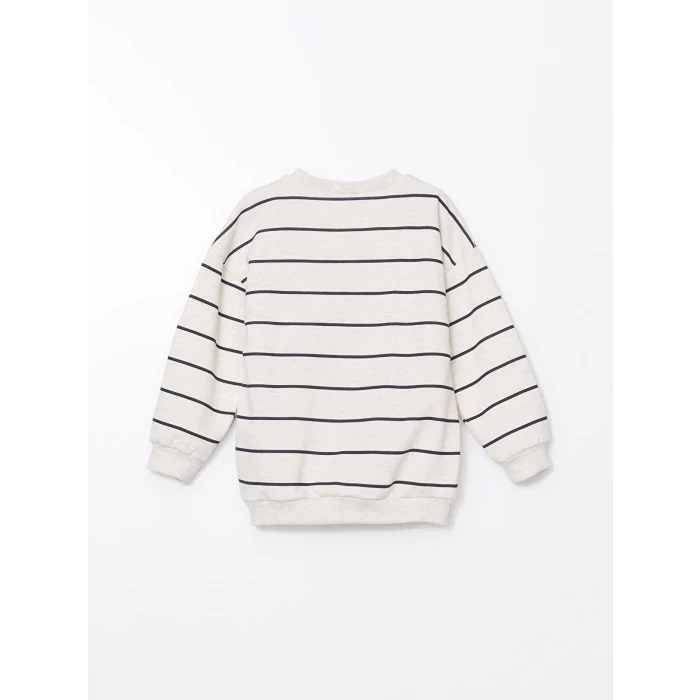 LCW Kids BEYAZ Bisiklet Yaka Baskılı Erkek Çocuk Sweatshirt ve Eşofman Alt 2li