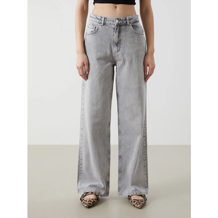 XSIDE GRİ Wideleg Kadın Jean Pantolon
