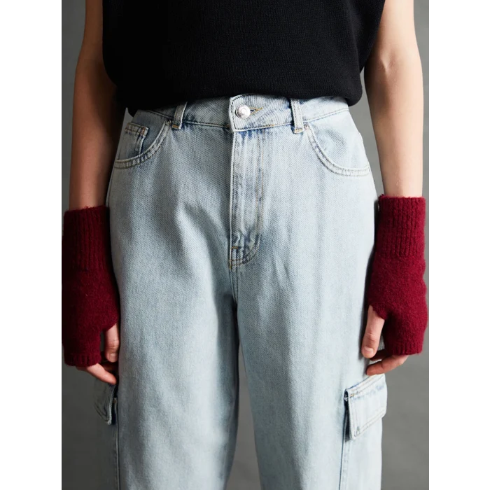 XSIDE MAVİ Wideleg Kadın Kargo Jean Pantolon