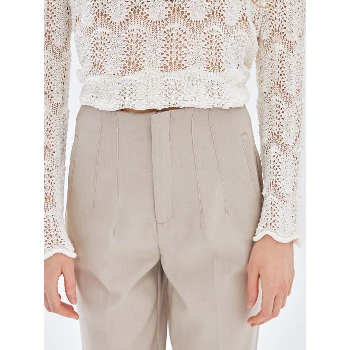 LCW Vision BEJ Kadın Havuç Kesim Düz Pantolon