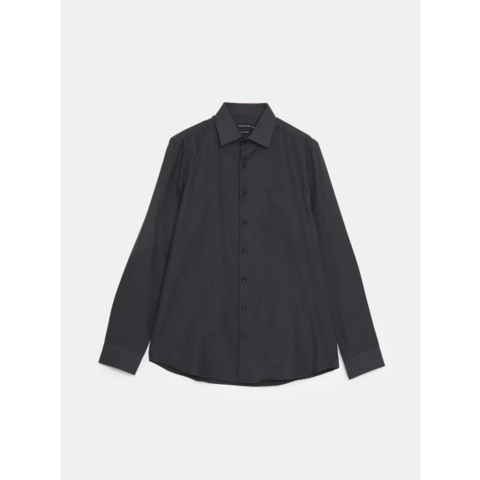 LCWAIKIKI Formal ANTRASİT Regular Fit Uzun Kollu Armürlü Erkek Gömlek