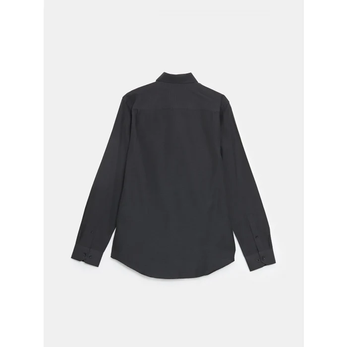 LCWAIKIKI Formal ANTRASİT Regular Fit Uzun Kollu Armürlü Erkek Gömlek