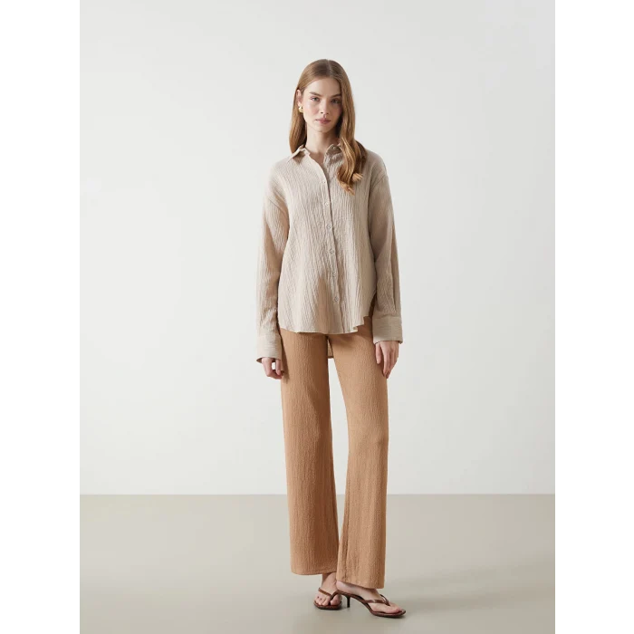 LCW Vision BEJ Dokulu Kadın Gömlek