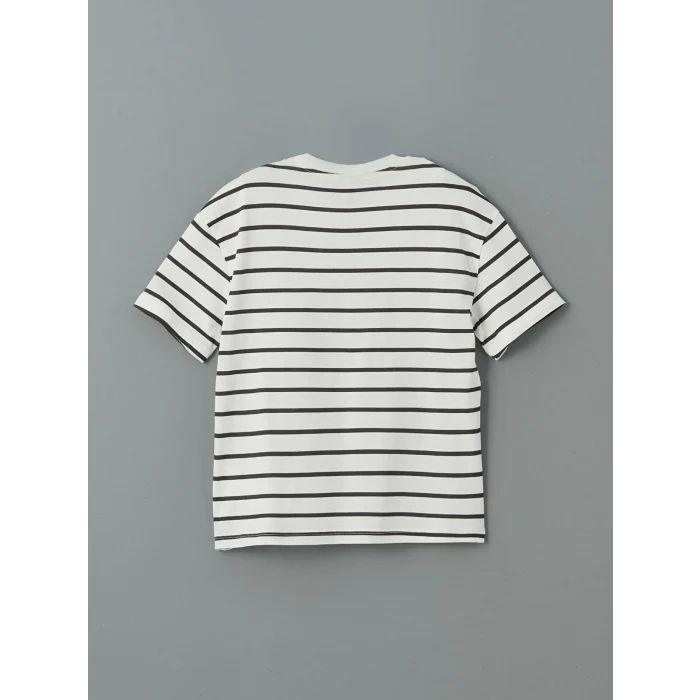 LCW Kids EKRU Bisiklet Yaka Baskılı Erkek Çocuk Tişört ve Şort 2li