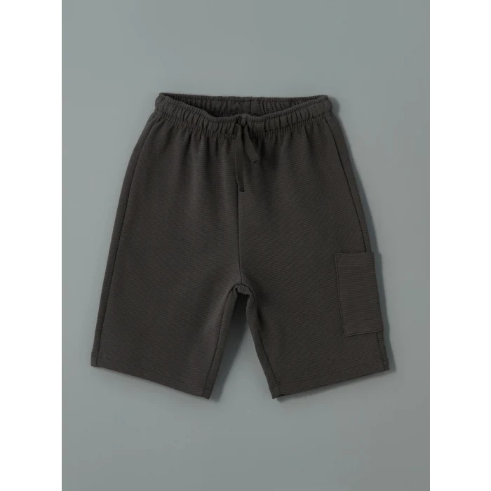 LCW Kids EKRU Bisiklet Yaka Baskılı Erkek Çocuk Tişört ve Şort 2li