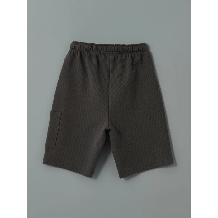 LCW Kids EKRU Bisiklet Yaka Baskılı Erkek Çocuk Tişört ve Şort 2li