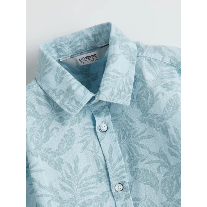 LCW Kids MAVİ Desenli Erkek Çocuk Gömlek