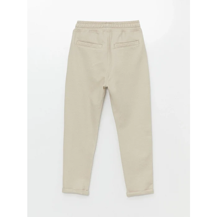 LCW Kids BEJ Beli Lastikli Dokulu Erkek Çocuk Pantolon