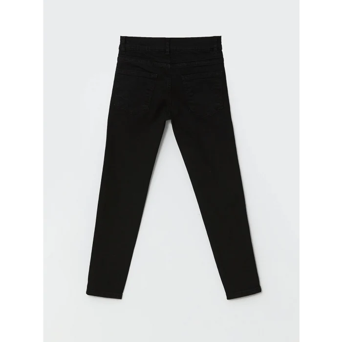 LCW Kids SİYAH Beli Ayarlanabilir Lastikli Erkek Çocuk Jean Pantolon