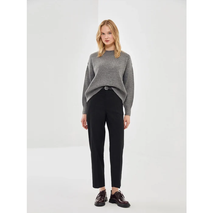 LCW Vision SİYAH Beli Kemerli Loose Fit Kadın Pantolon