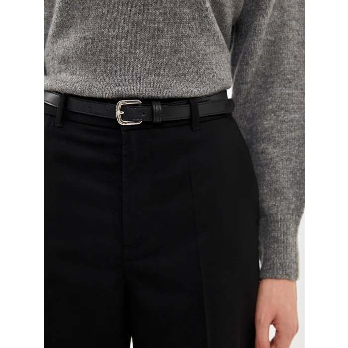 LCW Vision SİYAH Beli Kemerli Loose Fit Kadın Pantolon