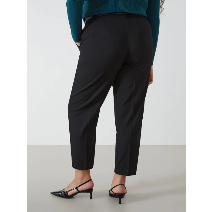 LCW Vision SİYAH Beli Kemerli Loose Fit Kadın Pantolon