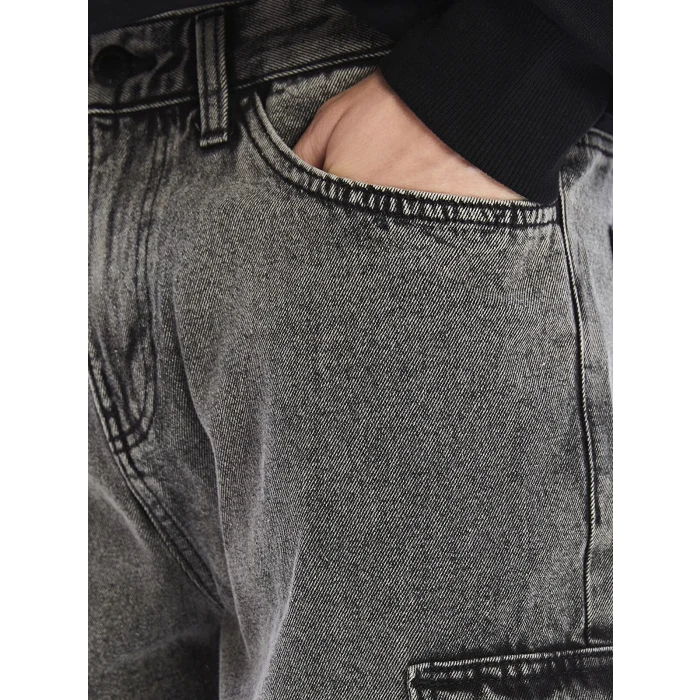 XSIDE ANTRASİT Baggy Fit Erkek Kargo Jean Pantolon
