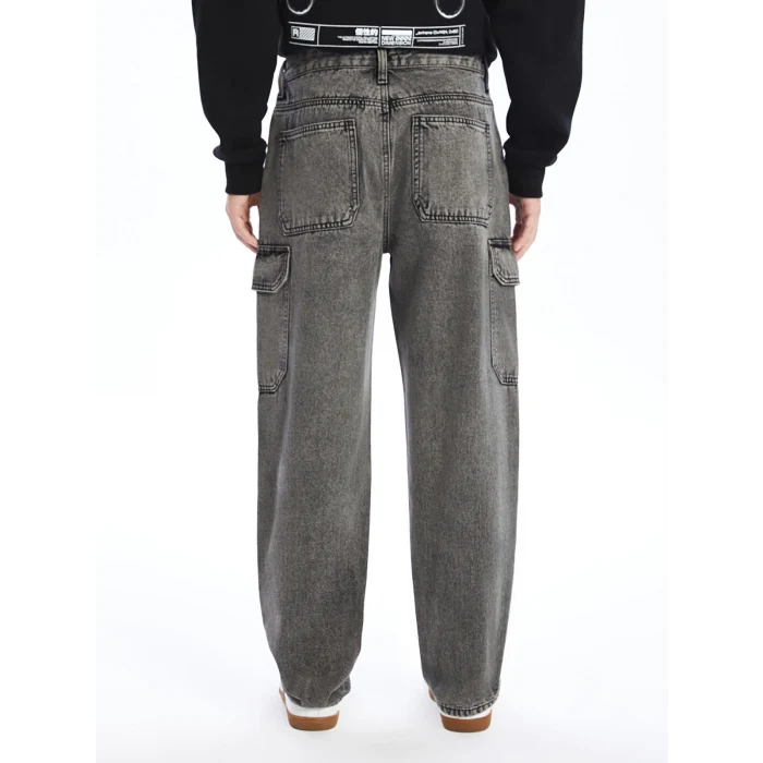 XSIDE ANTRASİT Baggy Fit Erkek Kargo Jean Pantolon