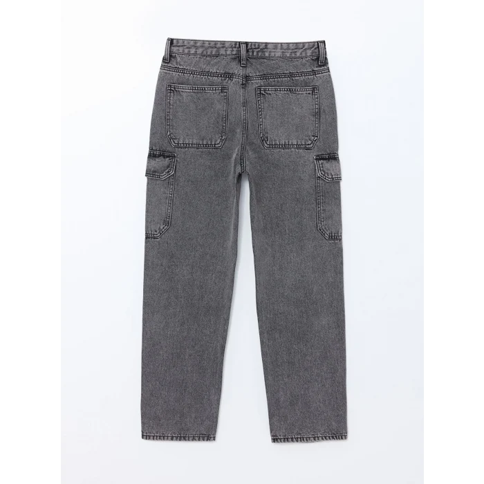 XSIDE ANTRASİT Baggy Fit Erkek Kargo Jean Pantolon