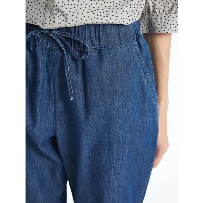 LCW Grace MAVİ Beli Lastikli Carrot Fit Kadın Jean Pantolon