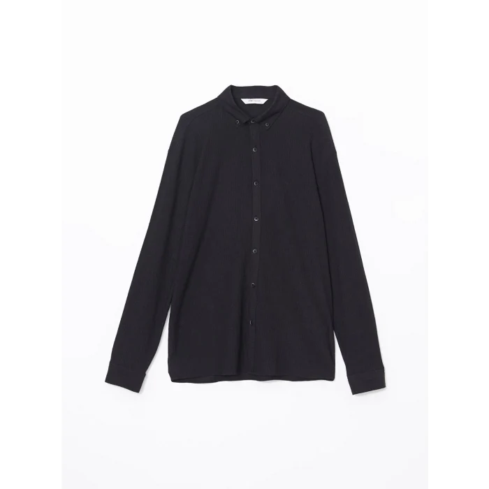 LCW Vision SİYAH Regular Fit Uzun Kollu Erkek Gömlek