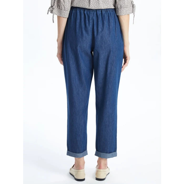 LCW Grace MAVİ Beli Lastikli Carrot Fit Kadın Jean Pantolon