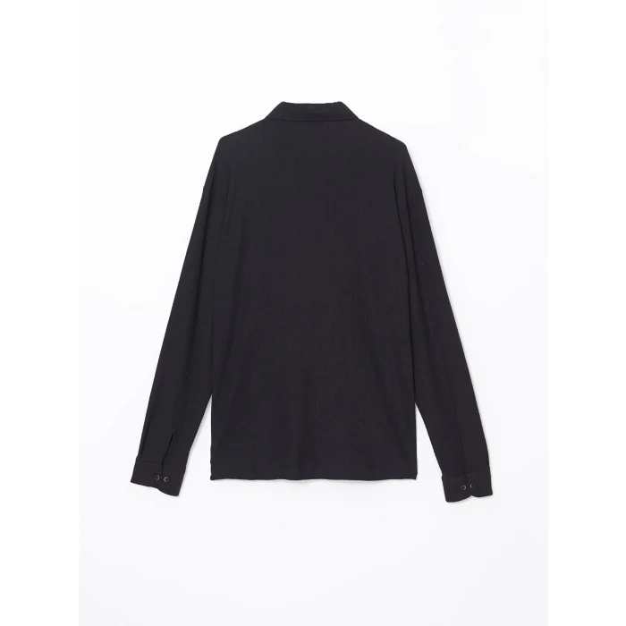 LCW Vision SİYAH Regular Fit Uzun Kollu Erkek Gömlek