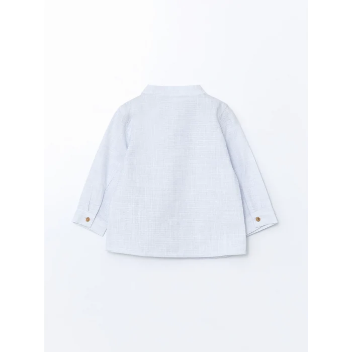 LCW baby MAVİ Hakim Yaka Erkek Bebek Gömlek ve Pantolon 2li