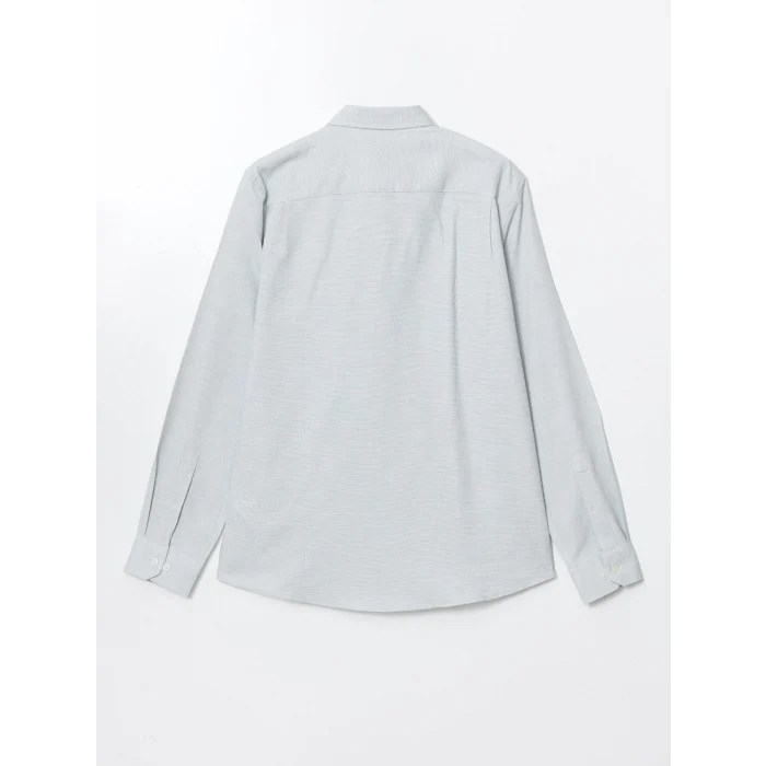 LCWAIKIKI Classic TURKUAZ Regular Fit Uzun Kollu Armürlü Erkek Gömlek