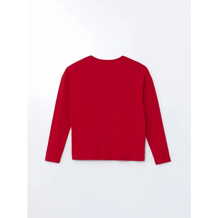 LCW DREAM KIRMIZI Bisiklet Yaka Baskılı Kadın Pijama Takımı